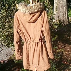 Hollister Women's Utility Jacket with Faux Fur Hood Gorgeous Warm Lining
